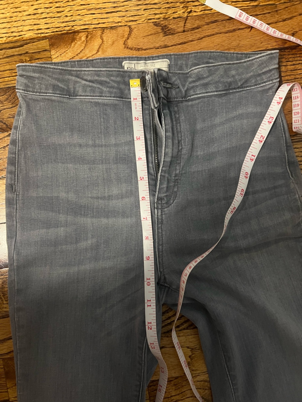 Free People Gray Flare Jeans - Mid Gray Stretch Denim - Picture 3 of 6